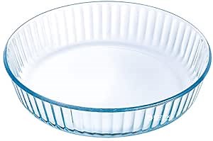 SIMAX Glass Pie Pan for Baking, 10.25 Inch Deep Round Pie Plate Dish Great For Apple, Pumpkin, Holiday Pies, Fluted Pie Holder, Oven Safe Tray, Borosilicate Glass Cake Tin