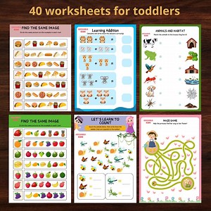Educational Printables for Kids, Printable Learning Activities, Tracing, Counting, Match Shadow, Match Picture, Preschool Worksheets - Etsy