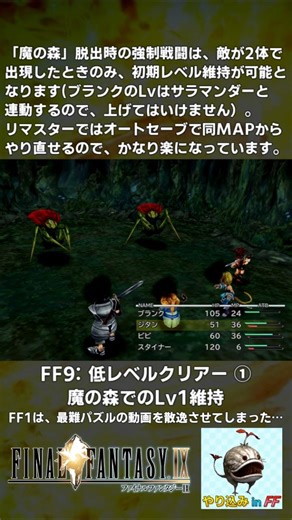 FF9: 低レベルその① 魔の森でのLv1維持