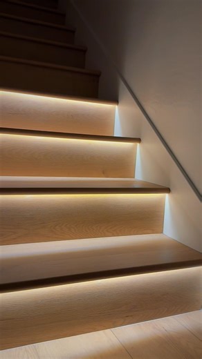 Luxury staircase lighting-motion lighting design in Arizona home remodel