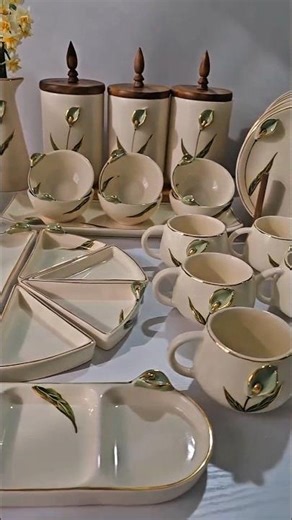 Luxury Ceramic Kitchen Set ✨ Elegant Tea & Serving Set #shorts #viral #crockery #home