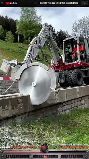 Concrete road cutter CUTTING structural concrete #machinery #process