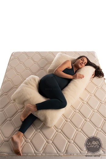C-shaped Pregnancy Pillow, Merino Wool Cover, Organic Wool Filling, Side Sleeper Support - Etsy