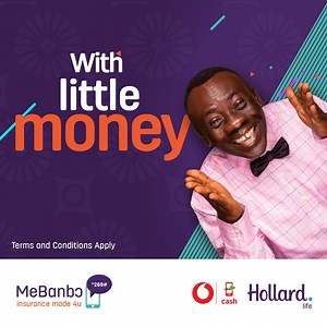6 comments | Who would have thought that with as little as GHS1.00 you, too, can buy Life Insurance? MeBanbɔ is an affordable life insurance cover that guarantees a benefit to a stated beneficiary in the event of death (funeral cover) or accidental disablement of the insured. | Hollard Ghana | Facebook