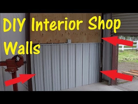 DIY Corrugated Metal And Plywood Interior Walls for Metal Building | Workshop