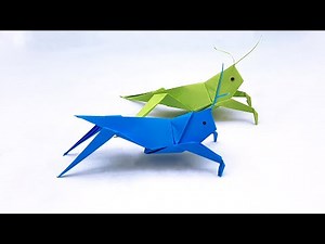 Easy Origami Grasshopper | How To Make A Locust (Grasshopper) | Grasshopper Making Out Of Paper