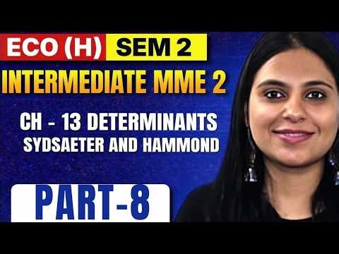 13.8 Cramer's Rule | Ch 13 Sydsaeter & Hammond | SEM 2 MME | BA Economic (H)| Sem 2 Intermediate MME