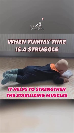 The common factor when a baby has difficulty lying on their stomach, is that the stabilizing muscles have become so weak that the baby cannot push up through their arms and stabilize their head. When this happens, it’s a strength issue - certain muscles simply need to be activated or strengthened. Even if tension is present, the solution is to strengthen the stabilizing muscles, which will help the baby lie on their stomach and after a while relieve the tension. You can get these exercises from 