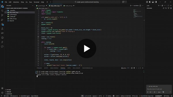 Q-Learning Snake Game AI with Python and Pygame | Anantha Ñarayanan Ankam Balaji posted on the topic | LinkedIn