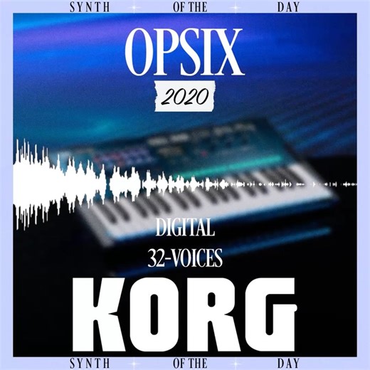 Synth of the Day on Instagram: "Opsix [2020] The Korg Opsix is a six-operator digital synthesizer that builds on the classic DX7 architecture while expanding far beyond traditional FM. Korg calls it an Altered FM Synthesizer because each operator can function in modes such as subtractive, semi-modular, analog modeling, waveshaping, and additive, creating a hybrid instrument that blends digital precision with analog-like flexibility. The Opsix offers three ADSR envelopes, three LFOs, and twelve v