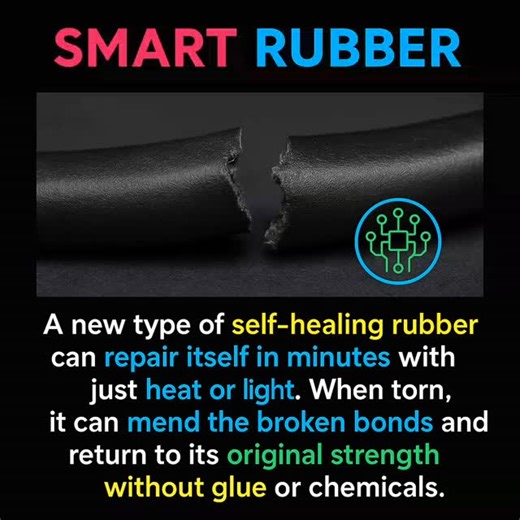 Rubber that heals itself — just like skin. ️溺 Scientists have...