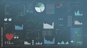 Screen of digital health app displaying with graphs, charts, heart rhythm, EKG.