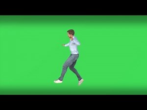 3d male actor on green screen falling down and swimming and playing movie background chroma key