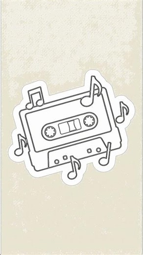 Easy Retro Cassette Tape Drawing for Beginners