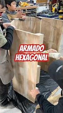 Assembly and gluing of hexagonal structure in carpentry