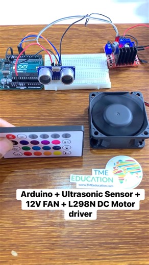 11K views · 69 reactions | Arduino + Ultrasonic Sensor + 12V FAN + L298N DC Motor driver #electronics #electricalengineer #engineering #arduinoproject | Upload Ideas with Itamar | Facebook