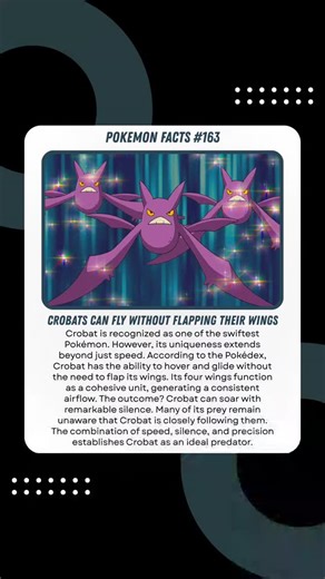 Single Player | Crobat Can Fly Without Flapping Its Wings Crobat is known as one of the fastest Pokémon. But that's not all that makes it special. The... | Instagram