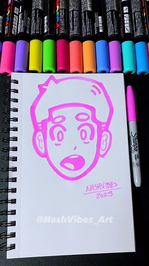 NashVibes Art on Instagram: "[Pink!💗] Random Sharpie One Color Challenge!💕 Only using this pink sharpie! What color do u want to see next? Hope u enjoy!! • -Follow me @nashvibes_art - YT: NashVibes Art • • • #drawing #art #sharpie #doodle #artistsoninstagram #artreels #artchallenge #satisfying #pink #nashvibes_art"