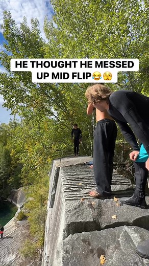 One of the funniest cliff jumps I’ve seen in a while😂😵‍💫 #crazy #stunt #sports #athlete | Thomas Havrun