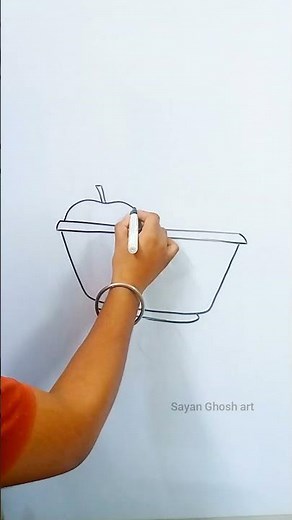How to Draw fruit Basket 🧺 | Simple Tutorial #shortsfeed #shorts #drawing #art