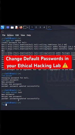 Secure Your Ethical Hacking Lab: Change Kali Linux Default Passwords