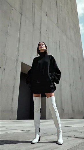 Thigh-High Boots & Oversized Sweaters | Cinematic Fashion Editorial Aesthetic #leatheroutfits