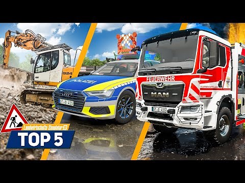 LS22: Diese Top 5 Mods stellen mehr Jobs im Farming Simulator dar! Feuerwehr, Baustelle, Polizei