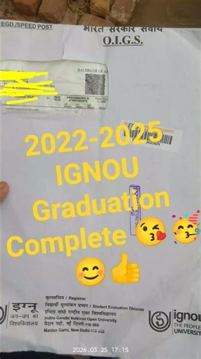 2022-2025 IGNOU Graduation Complete #trending #shortvideo #education