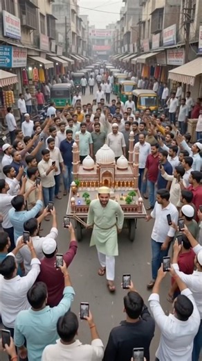 People Couldn t Believe This Beautiful Jama Masjid Model on a Trolley 🕌 #jamamasjid #model #shorts