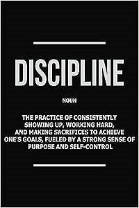 Discipline Wall Art, Persistent Effort Print, Motivational Canvas, Focus Purpose Sign, Willpower Boost Poster, Modern Decor Inspiration, Persistence, Perseverance, Sacrifice Art (8 x 8 in)