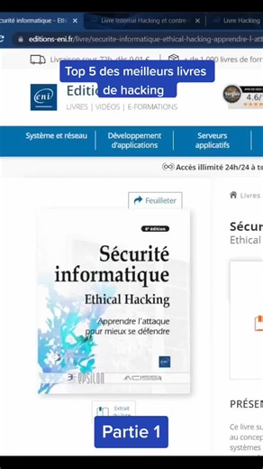 Top 5 des meilleurs #livres de #cybersecurite #hacking #securiteinformatique #vulnerabilite #hacker #pentester #Windows #faille #attaque #defense #intrusion