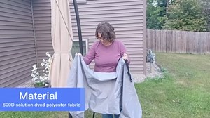 Cantilever Umbrella Parasol Cover - 600D Waterproof, Anti-UV for 12-14 Feet(Black)