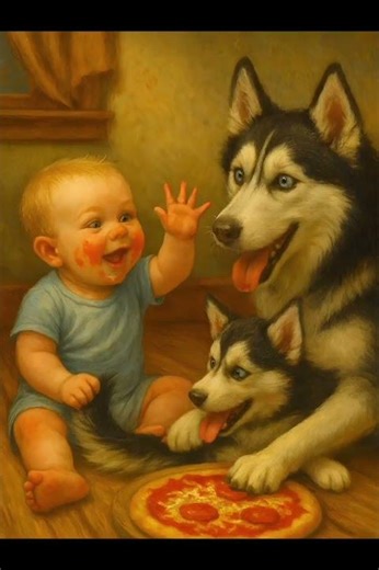Husky Makes Pizza for Baby?! 🍕🐶👶