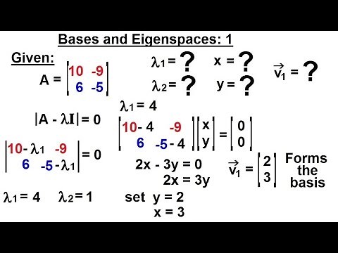 Linear Algebra: Ch 3 - Eigenvalues and Eigenvectors (9 of 35) Bases and Eigenvalues: 1