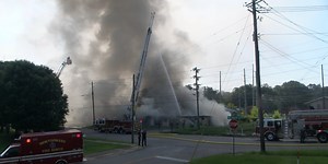 Crews battle Wednesday morning fire in Montgomery