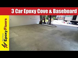 3 Car Garage Epoxy Floor with Cove & Baseboard