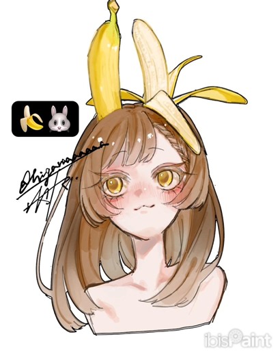 バナナうさみみ #デジタルイラスト #ibispaintx #イラスト #イラストメイキング #oc