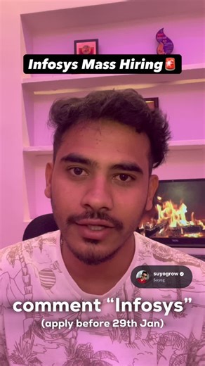 𝗦𝘂𝘆𝗼𝗴 on Instagram: "Comment “Infosys” to get the link📎 Open Roles: • Specialist Programmer L3: ₹21 LPA • Specialist Programmer L2: ₹16 LPA • Specialist Programmer L1: ₹10 LPA + ₹1L Bonus • Digital Specialist Engineer: ₹6.25 LPA + ₹75k Bonus Eligible Degrees*: BE, BTech, ME, MTech, MCA, MSc (5‑yr integrated) Branches: CSE, IT, ISE, AI/ML, DS, Cybersecurity, ECE, EEE & all CSE allied domains #masshiring #infosys #fresher #vacancy #hiring [Career, Mass hiring, Hiring, Vacancy, Infosys, Fresh