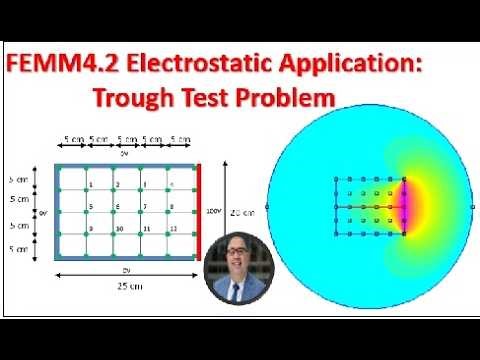 FEMM 4.2 Electrostatic Application | Trough Test Problem (Solving & Results)