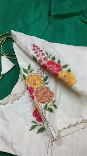 fabric painting blouse design in computer embroidery machine #embroidery #reels #reelscreator