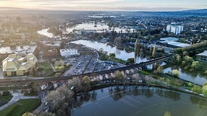 Worcester racecourse flooded after River Severn bursts its banks