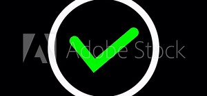 "Green check mark symbol and Red Cross symbol, an animated icon with alpha channel, suitable for vectors and graphics."