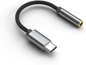 KZ AM01 USB C to 3.5mm Audio Adapter Portable Amplifier, 32bit/384kHz Hi-Res DAC+IC Amplifier Dual Chip, Male to Female Nylon Cord for iPhone15 Samsung Galaxy Pixel MacBook PS5