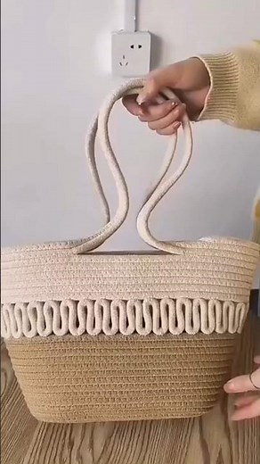 Woven Straw Tote Bag Review | Large Capacity Summer Beach Bag 40% OFF 🌴👜 #shorts