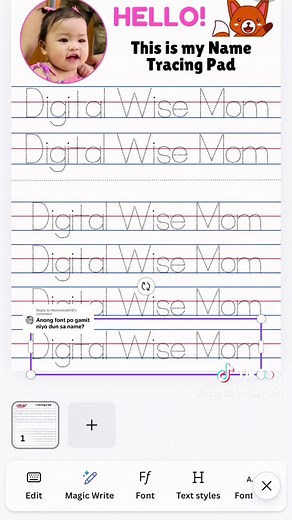 Create a Personalized Name Tracing Pad for Kids | Easy Canva Tutorial