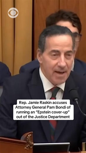 As Attorney General Pam Bondi testifies on Capitol Hill, Rep. Jamie Raskin of Maryland, the top Democrat on the House Judiciary Committee, said during his opening remarks of Wednesday’s hearing that Bondi is “running a massive Epstein cover-up right out of the Department of Justice." "You've been ordered by subpoena and by Congress to turn over six million documents, photographs and videos in the Epstein files, but you've turned over only three million,” Raskin said. He also criticized Bondi and