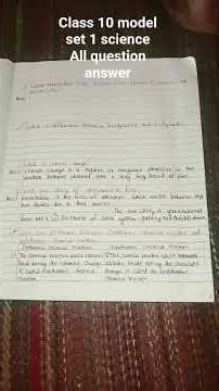 Science class 10 model set 1 all Question Answer
