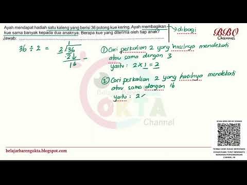 Easy Division Word Problem | Sharing 36 Cookies Equally Between 2 Children