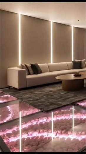 Modern Rose Glass Floor Lounge Transformation 😍✨ #Shorts #LuxuryInterior #GlassFloor #InteriorDesign