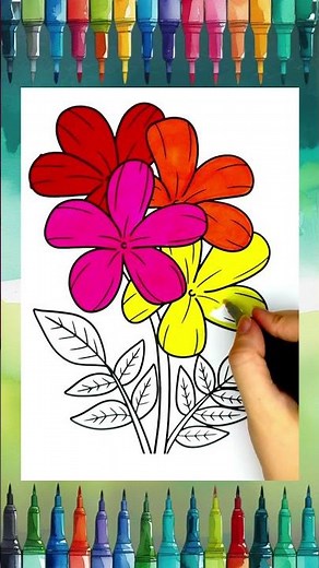 🌸 ¡Colorea Flores Hermosas! | Dibujos para niños 🎨 #shorts